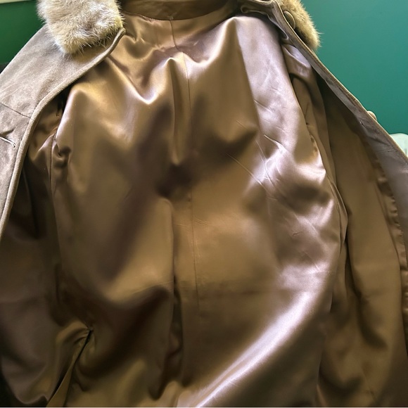 Vintage 60’s Brown Suede Coat with Fur Collar small - Picture 6 of 11